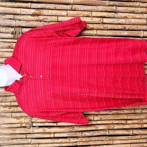 Bobby Jones XL men's red striped polo golf shirt